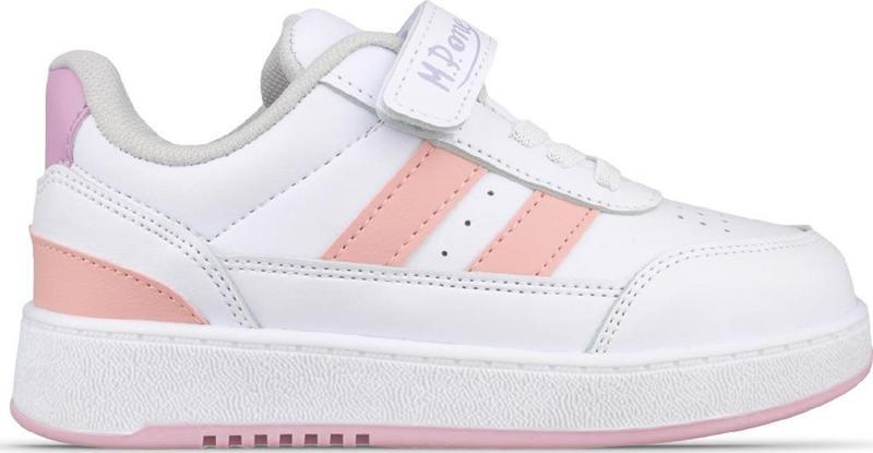 Büyük Kız Çocuk Cırtlı Beyaz-Pembe Sneaker