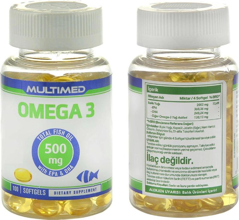 Omega 3 Yüksek Epa Dha 500 Mg Balık Yağı 100 Softjel