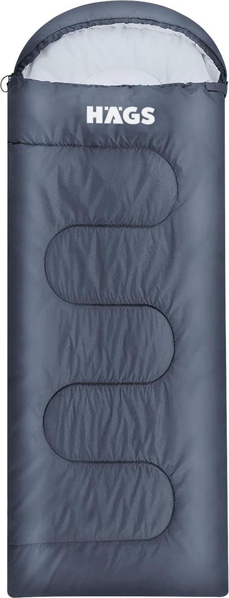 Uyku Tulumu Battaniye Kamp Outdoor Çadır Karavan Yazlık Kışlık Uyku Tulumu Hafif Sıcak Kompakt Antrasit 220x75 cm