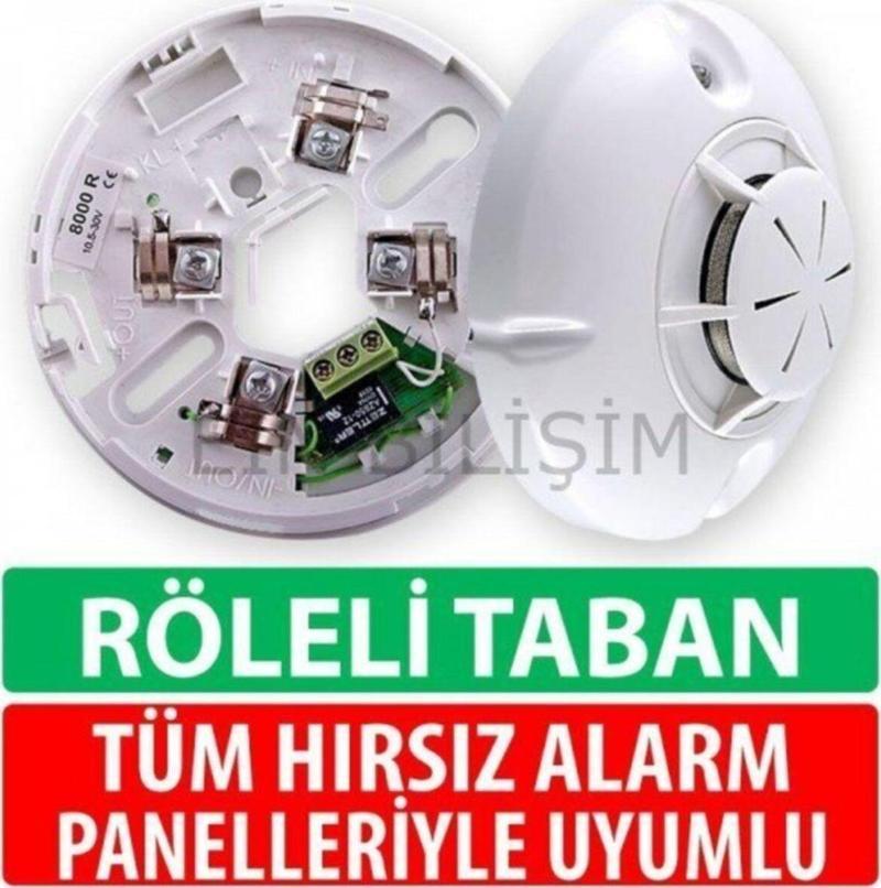 Optik Duman Dedektörü Ve Röleli Dedektör Tabanı Unipos Fd 8030 + Db 8000R