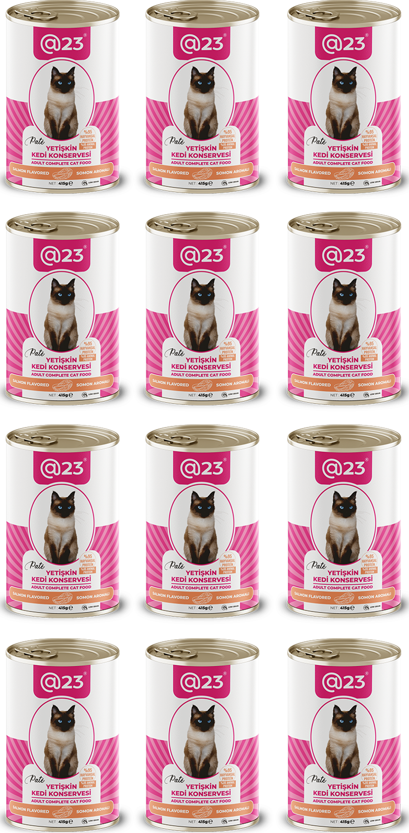 Yetişkin Kedi Konservesi Somon Aromalı 415 g x 12 adet