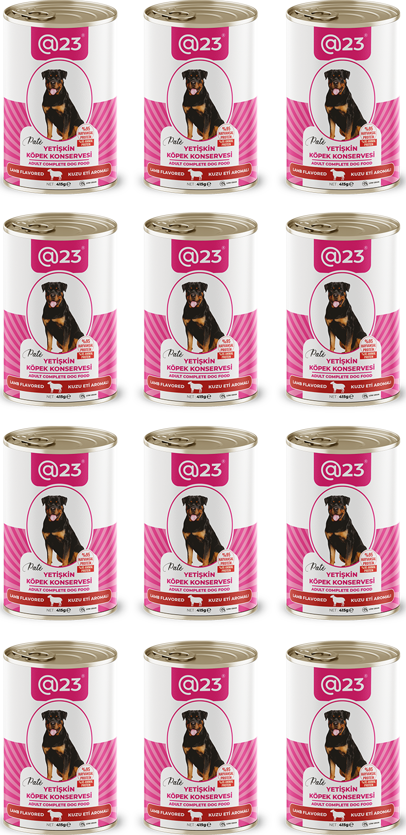 Yetişkin Köpek Konservesi Kuzu Eti  Aromalı 415 g x 12 adet