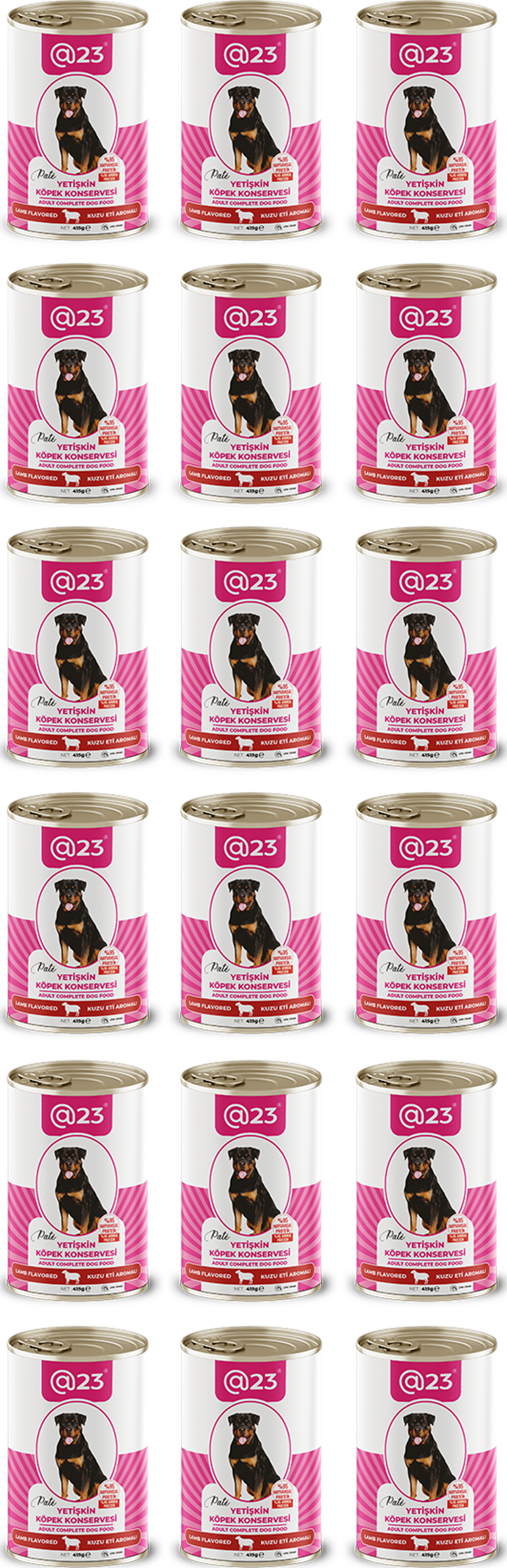 Yetişkin Köpek Konservesi Kuzu Eti  Aromalı 415 g x 24 adet