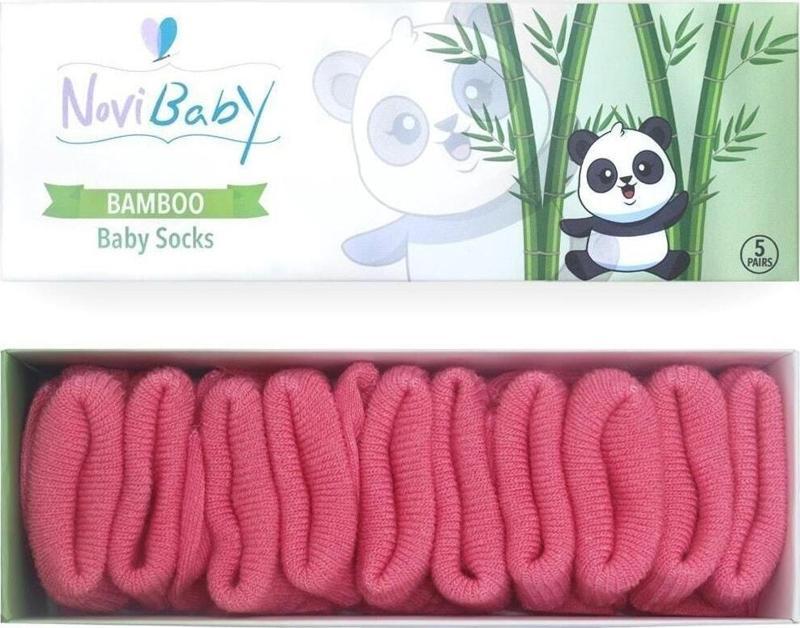 5'Li Bambu Yenidoğan Bebek Çorap I Candy Pembe Kız Erkek Bebek Çorabı 12-18 Ay