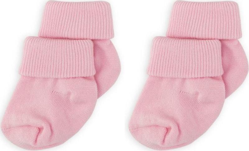 2'Li Bambu Bebek Çorap I Baby Pink I Pembe Yenidoğan Kız Erkek Bebek Çorabı 12-18 Ay