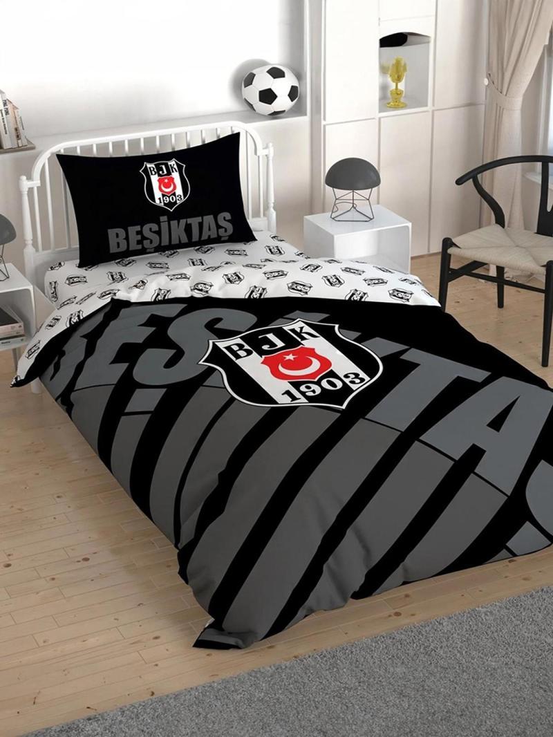 Lisanslı Beşiktaş Siyah Logo Tek Kişilik Nevresim Takımı