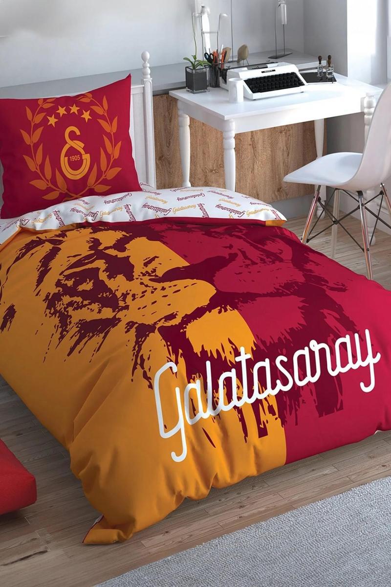 Lisanslı Galatasaray Aslan Logo Tek Kişilik Nevresim Takımı