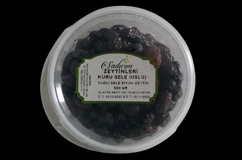 Kuru Sele (Tuzsuz) Siyah Zeytin Uslu 650 Gr