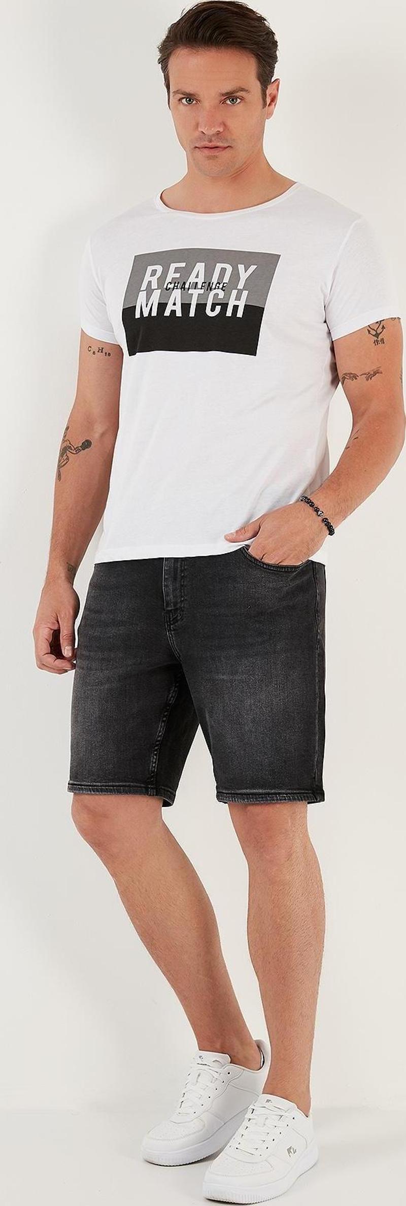 Pamuklu Normal Bel Regular Fit Kot Erkek Short 4501M12IBIZA SİYAH