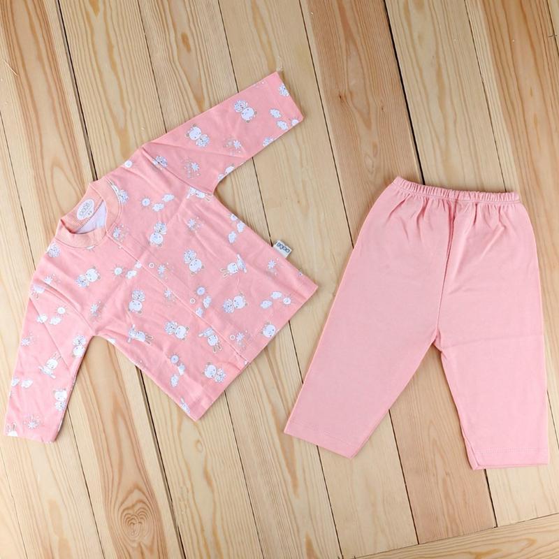 Ayılı Kız Baskılı Bebek Pijama Takımı 2329