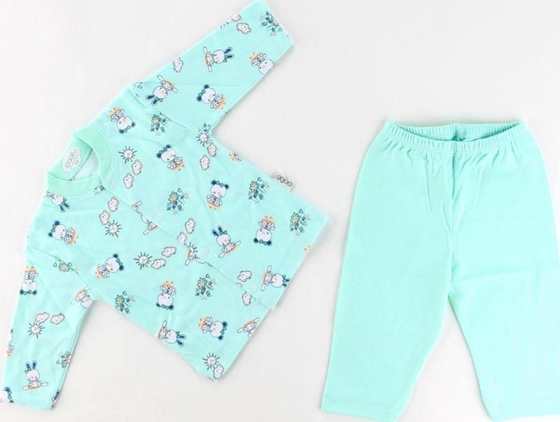 Ayılı Kız Baskılı Bebek Pijama Takımı 2329