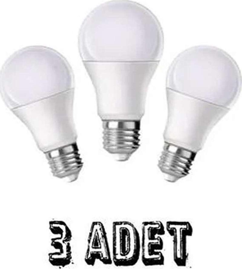 Led Ampul E27 Normal Duy 9w Beyaz Işık 3 Adet 3llllbeyaz