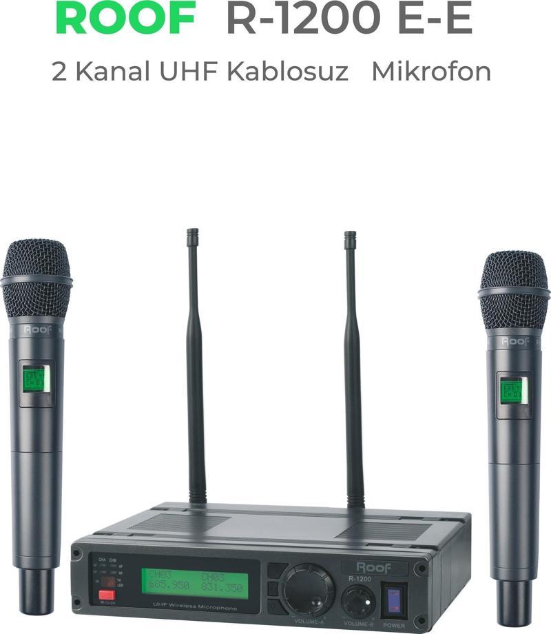 R-1200 2 el 2 kanal el tipi telsiz mikrofon