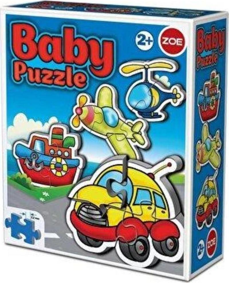 2 Yaş Üzeri Çocuklar İçin Başlangıç Seviyesi Eğitici Lisanslı Taşıtlar Temalı 4'Lü Puzzle