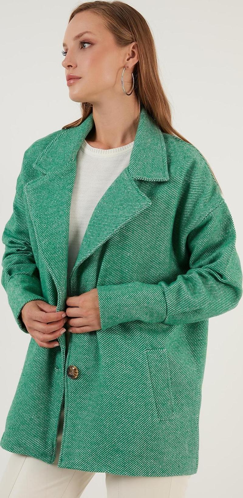 Oversize Cepli Düğmeli Astarlı Kışlık Bayan Kaban 42190488 BENETTON