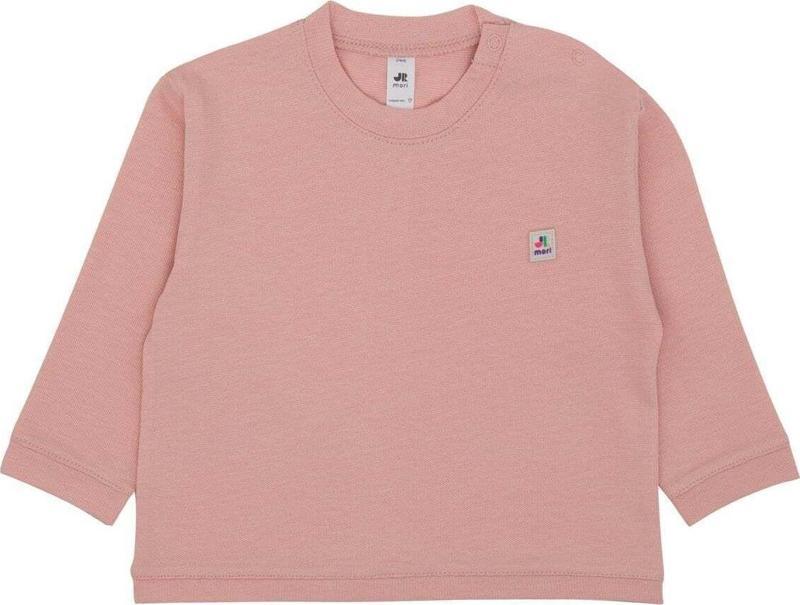 Omzu Çıtçıtlı Basic Sweatshirt Pembe