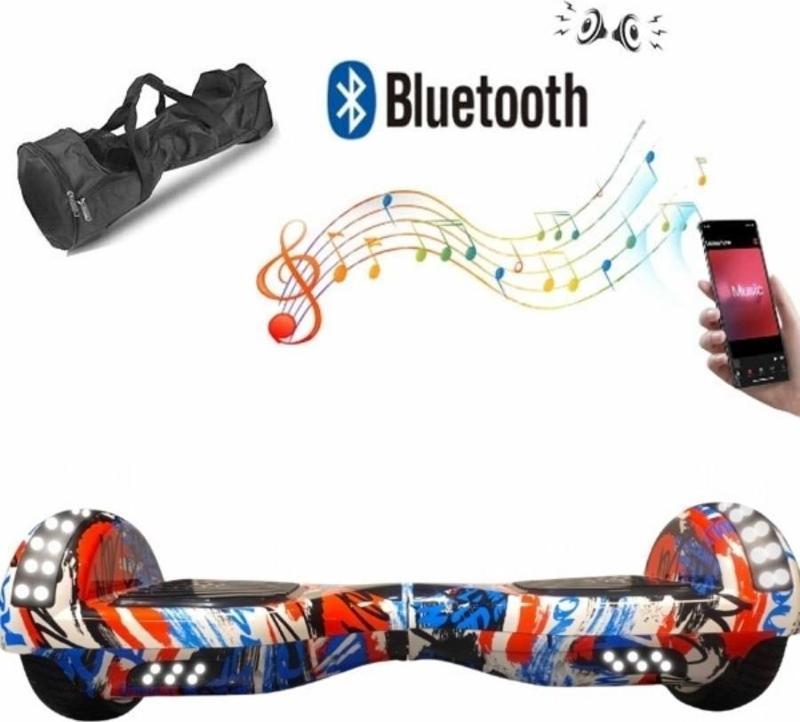 Elektrikli Kaykay Full Ledli Hoverboard Bluetooth Hoparlörlü 6.5 Inch Çanta Hediyeli D09