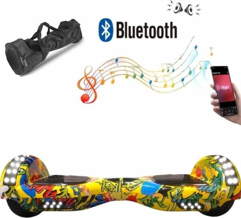 Elektrikli Kaykay Full Ledli Hoverboard Bluetooth Hoparlörlü 6.5 Inch Çanta Hediyeli D21