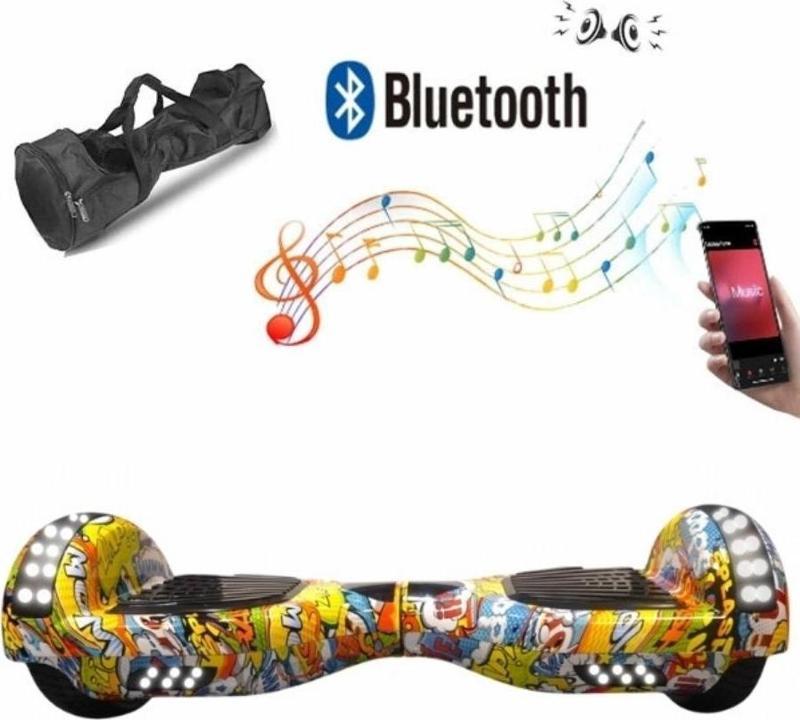 Elektrikli Kaykay Full Ledli Hoverboard Bluetooth Hoparlörlü 6.5 Inch Çanta Hediyeli D25