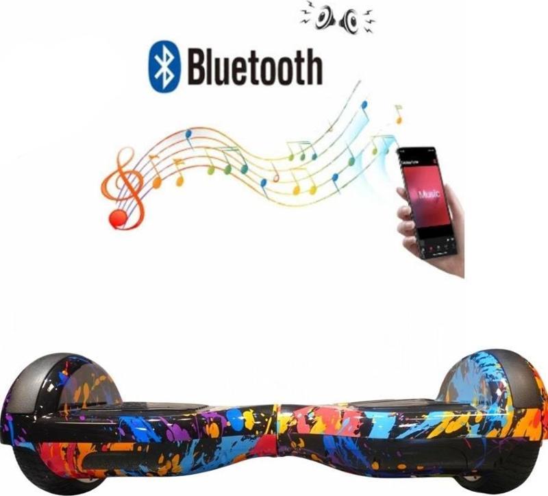 Elektrikli Kaykay Bluetoothlu Hoverboard 6.5 Inch Grafity Desenli Akıllı Denge Özelliği - D26