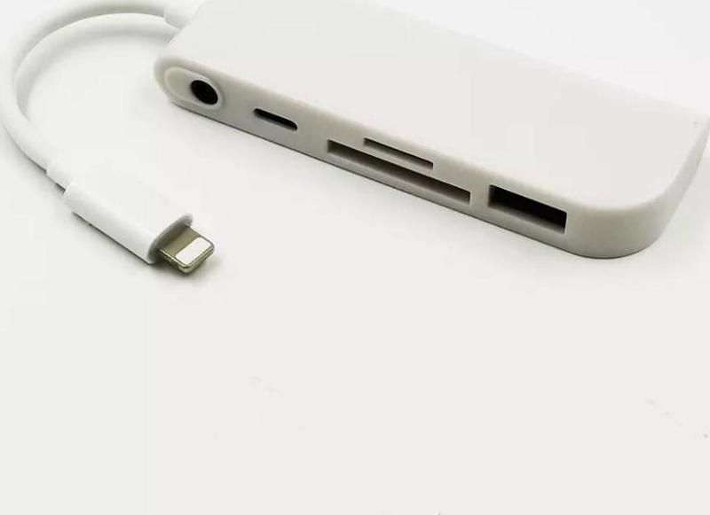 iPhone Lightning 5in1 Kamera Bellek SD TF Kart Adaptörü