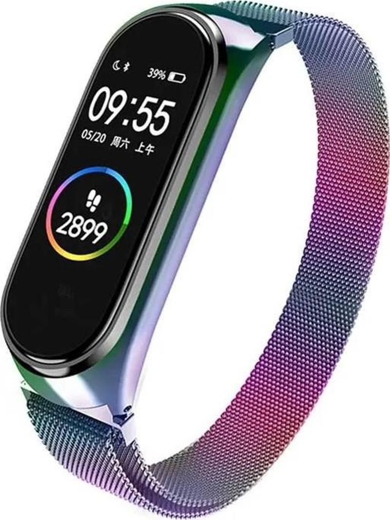 Xiaomi Mi Band 5 Mi Band 6 Uyumlu Metal Hasır Kordon Kayış