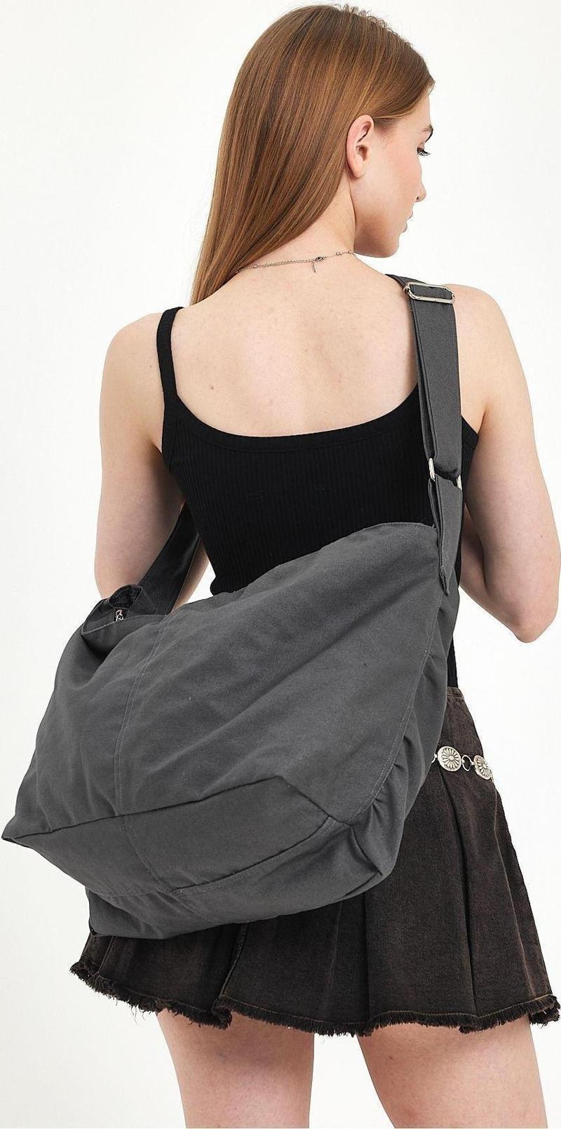 Old School Kanvas Tote Ayarlanabilir Sap/Geniş Iç Hacim/Rahat Kullanım/Laptop