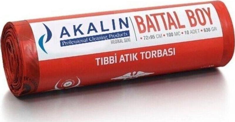 Akalın Battal Boy Tıbbi Atık Çöp Poşeti 72 X 95 Cm 1 Rulo