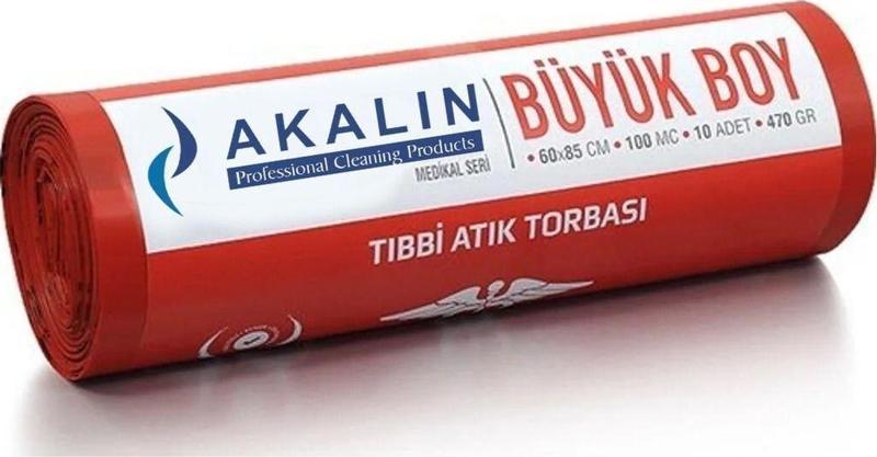 Akalın Büyük Boy Tıbbi Atık Çöp Poşeti 60 X 85 Cm 1 Rulo