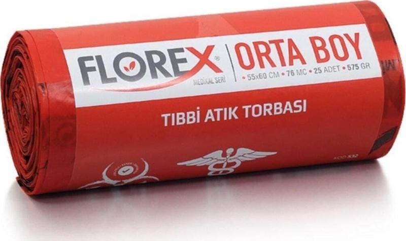 Tıbbi Atık Baskılı Orta Çöp Poşeti (10 Rulo / 250 Adet) 575 Gr