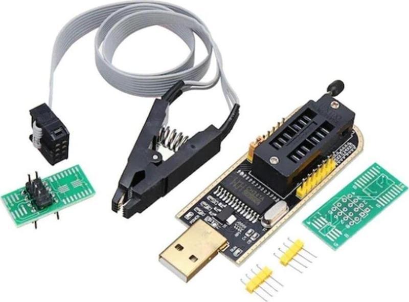 Usb Bios Flash Eeprom Programlayıcı Ch341a + Soıc8 Sop8 Test Klipsi