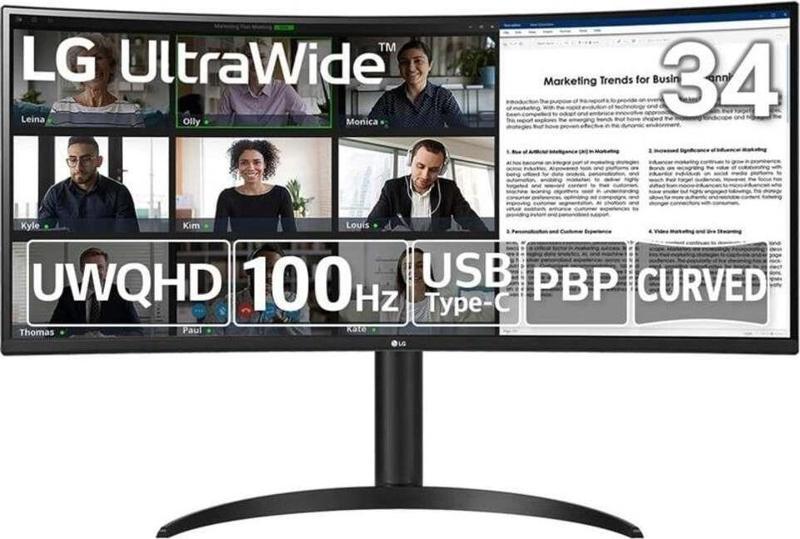 34" Ultrawıde 34Wr55Qc-B 5Ms 100Hz Wqhd Curved Monitör