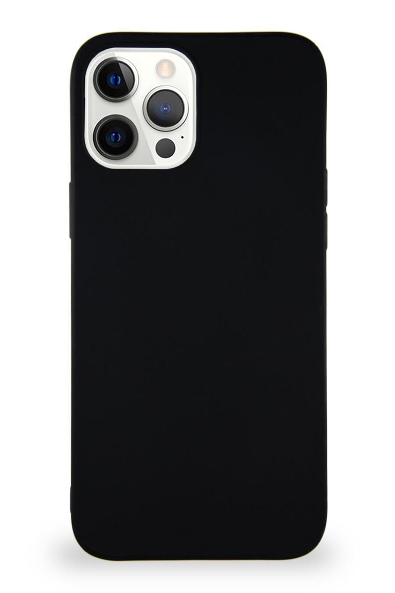 KZY İletişim Apple iPhone 12 Pro Max Kılıf Soft Premier Renkli Silikon Kapak - Siyah