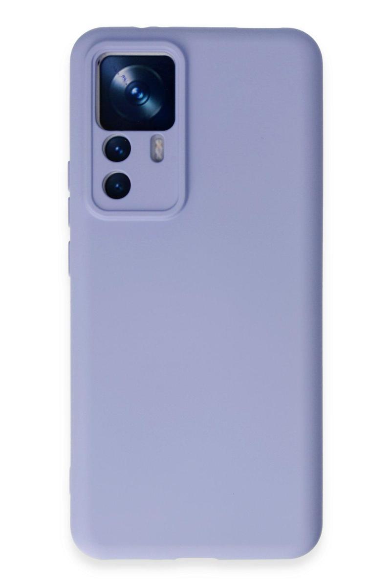 KZY İletişim Xiaomi Mi 12T Pro Kapak İçi Kadife Kamera Korumalı Lansman Silikon Kılıf - Lila