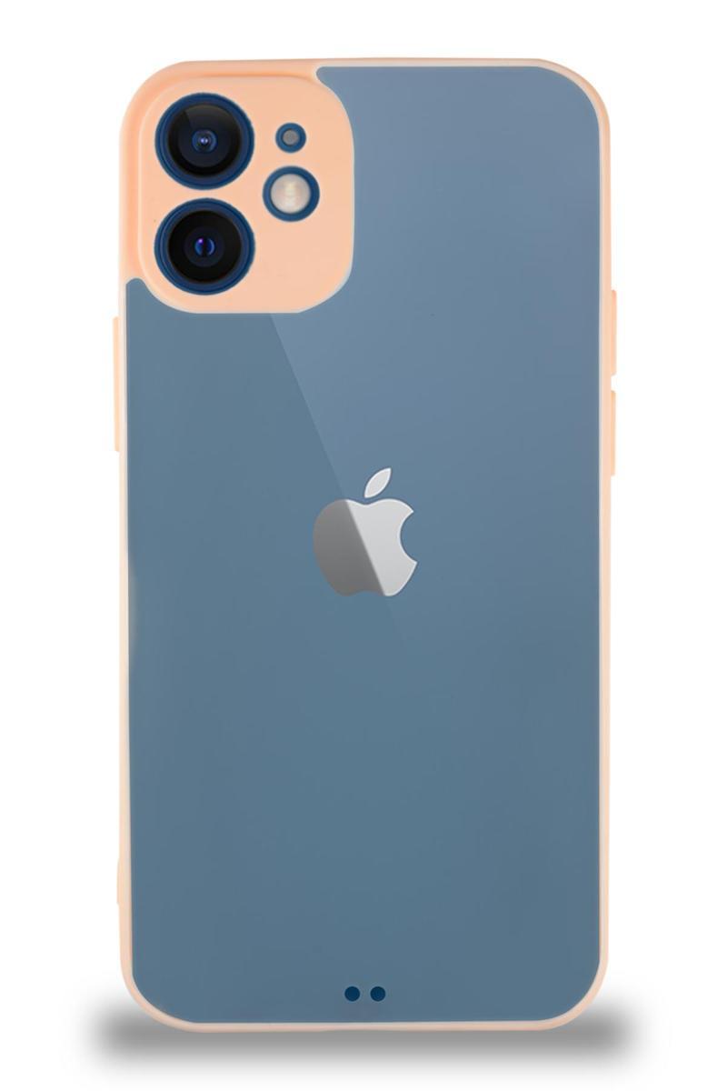 KZY İletişim Apple iPhone 12 Kılıf Kamera Korumalı Ultra İnce Kapak - Pudra