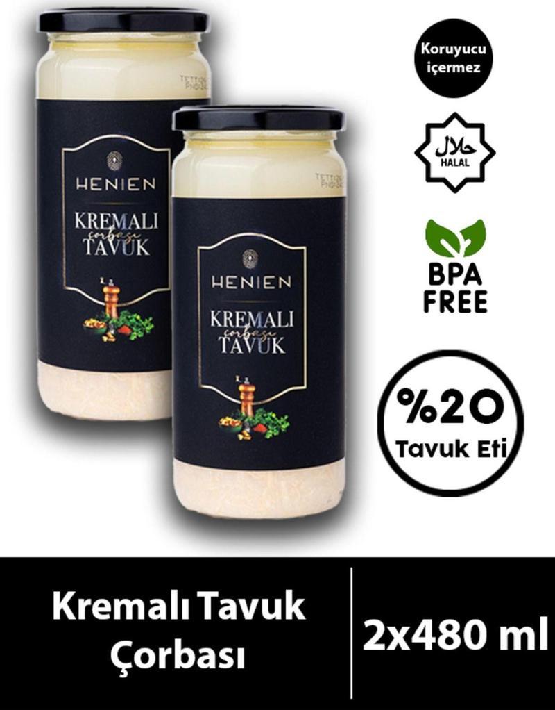 Henıen 2 Adet Hazır Kremalı Tavuk Çorbası 480 Ml X 2 - Henıen Gurme Lezzetler Serisi