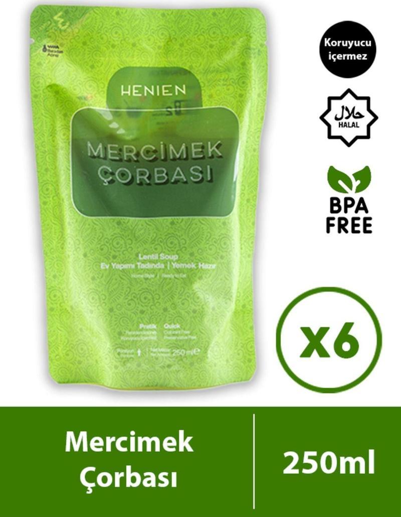 Henıen 6'lı Hazır Mercimek Çorbası 250 Ml - Pratik Hazır Çorba