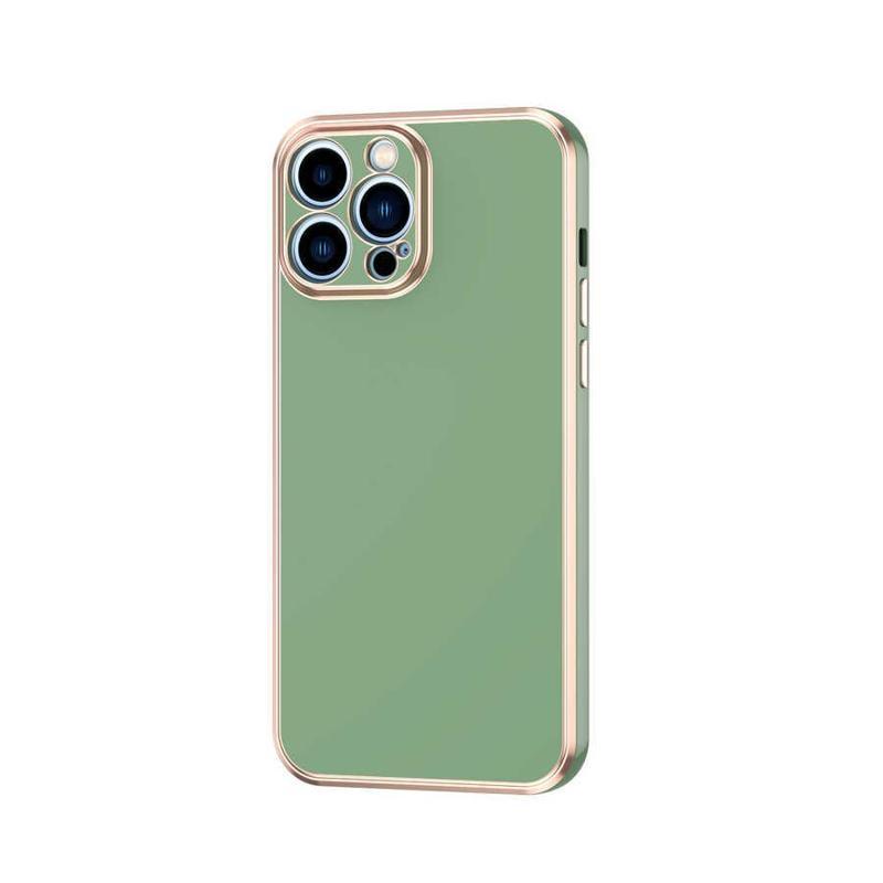 KZY İletişim Apple iPhone 12 Pro Kapak Kamera Korumalı Lazer Kesim Lüx Silikon Kılıf - Açık Yeşil