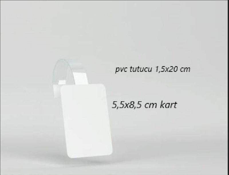 Wobbler Fiyat Etiket Ve Bilgi Kartı Tutucusu 50 Ad Pvc Tutucu 1,5X20 Cm  Kart 5,5X8,5 Cm Özel Kesim