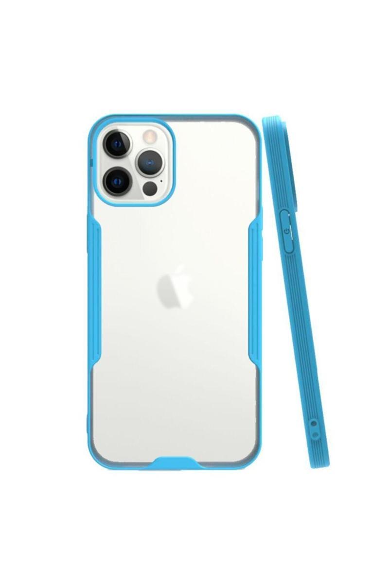 KZY İletişim Apple iPhone 12 Pro Kılıf Kamera Korumalı Colorful Kapak - Mavi
