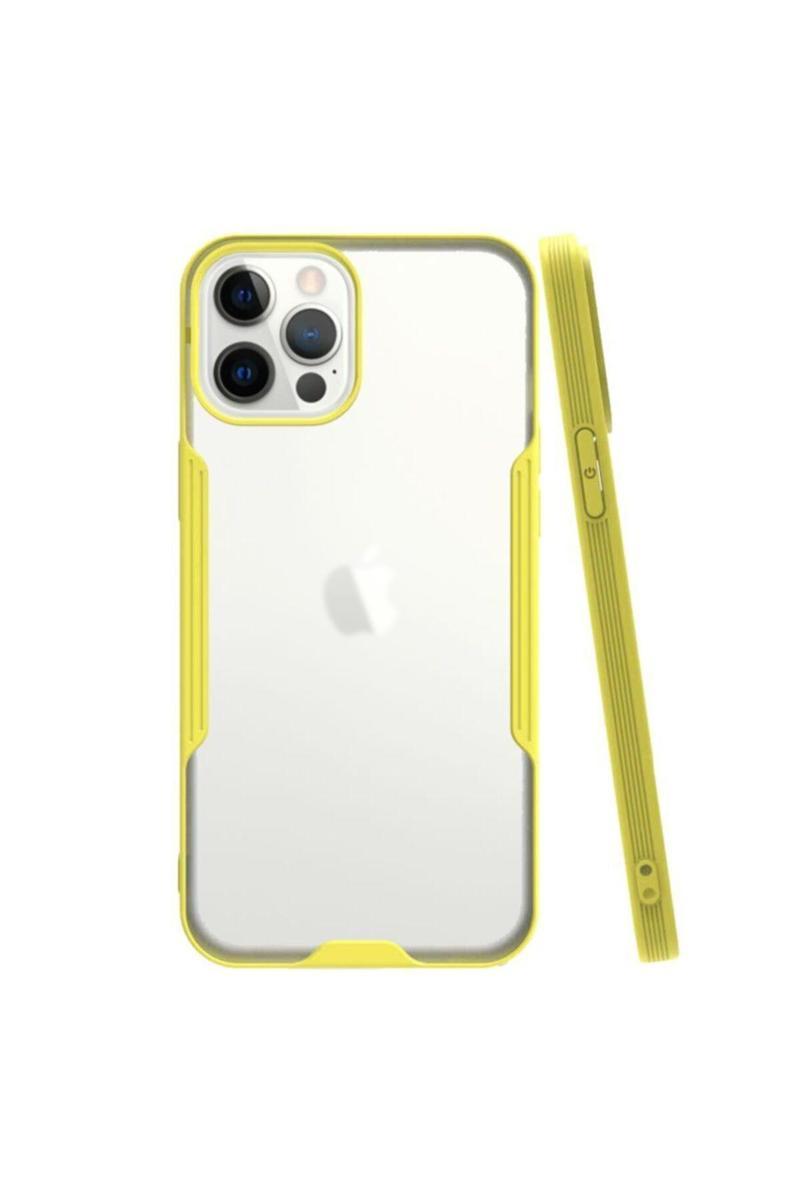 KZY İletişim Apple iPhone 12 Pro Kılıf Kamera Korumalı Colorful Kapak - Sarı