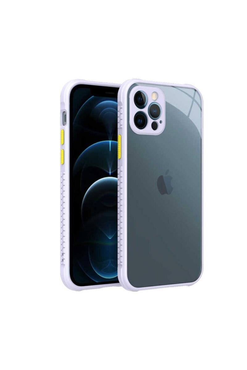 KZY İletişim Apple iPhone 12 Pro Kılıf Kamera ve Köşe Korumalı AirColor Kapak - Lila