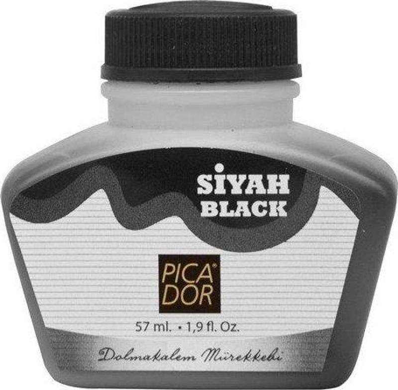 PICADOR PLASTİK ŞİŞE YAZI MÜREKKEBİ 57ml SİYAH