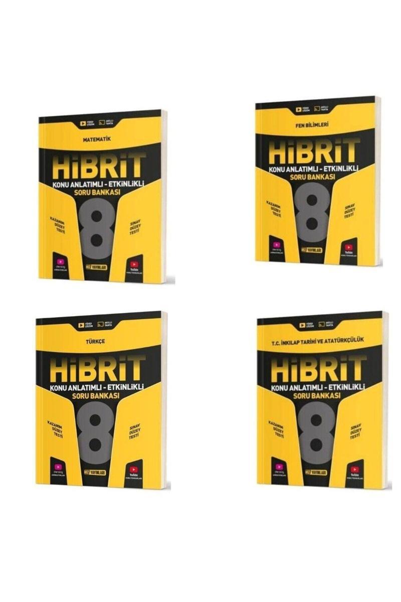 Hız Yayınları 8. Sınıf Hibrit Matematik + Fen Bilimleri + Türkçe Soru Bankası + Inkıılap (4 Kitap)