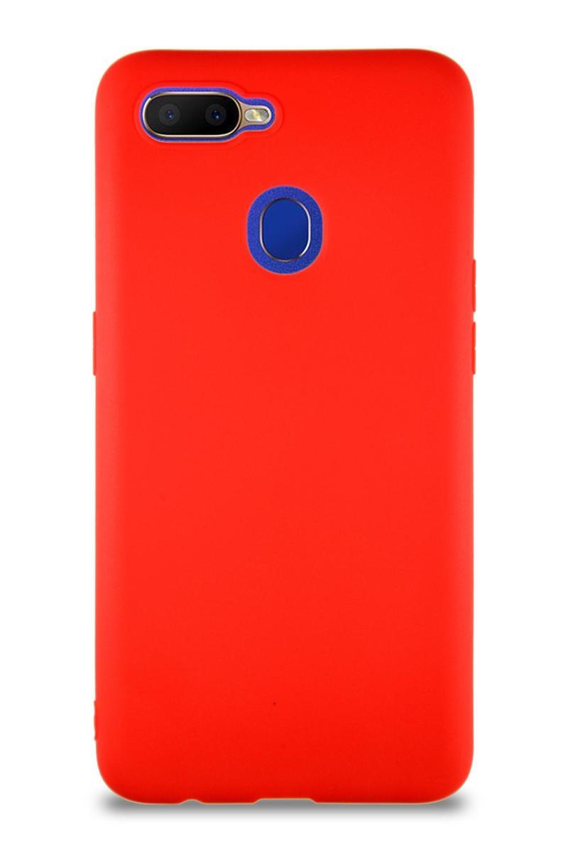 KZY İletişim Oppo A12 Kılıf Soft Premier Renkli Silikon Kapak - Kırmızı