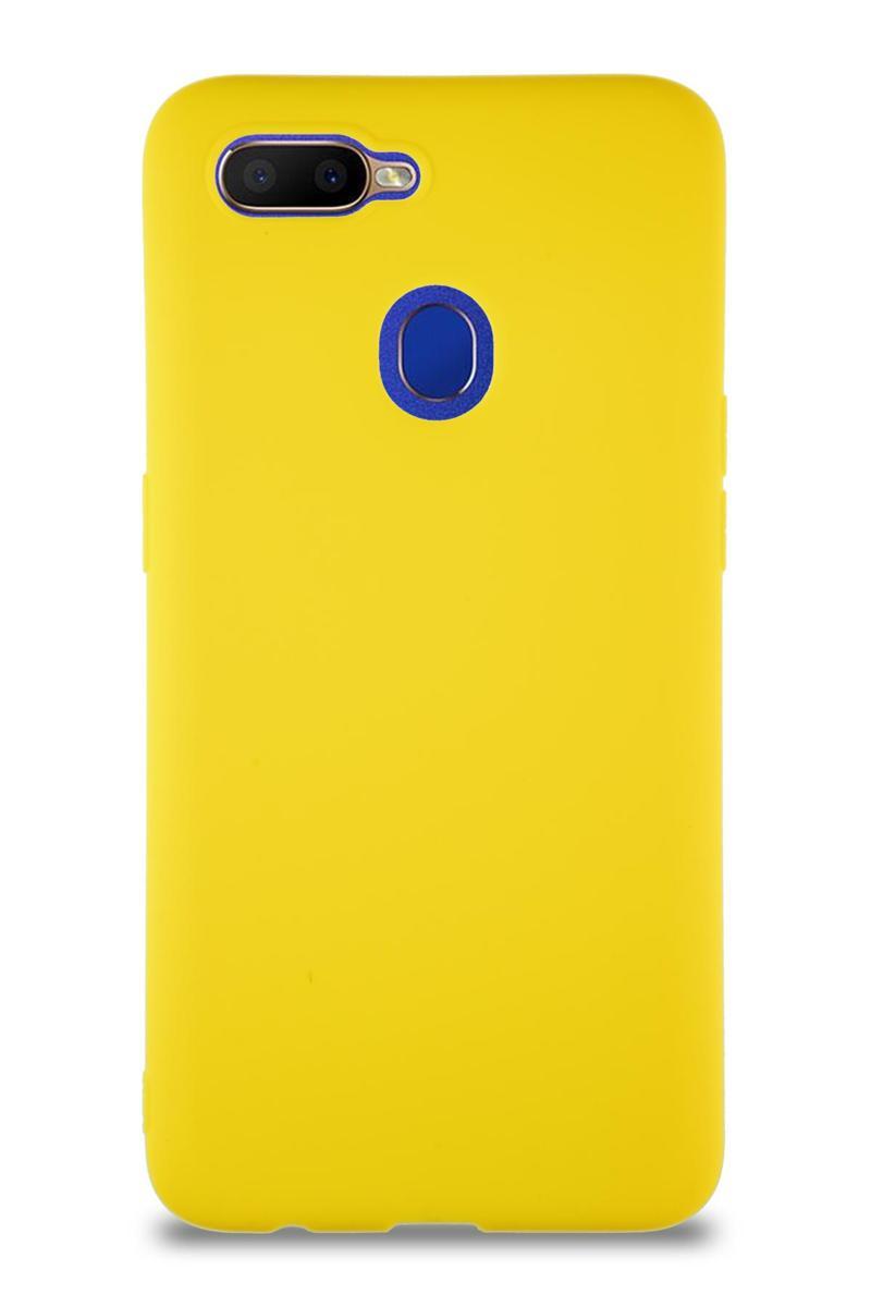 KZY İletişim Oppo A12 Kılıf Soft Premier Renkli Silikon Kapak - Sarı