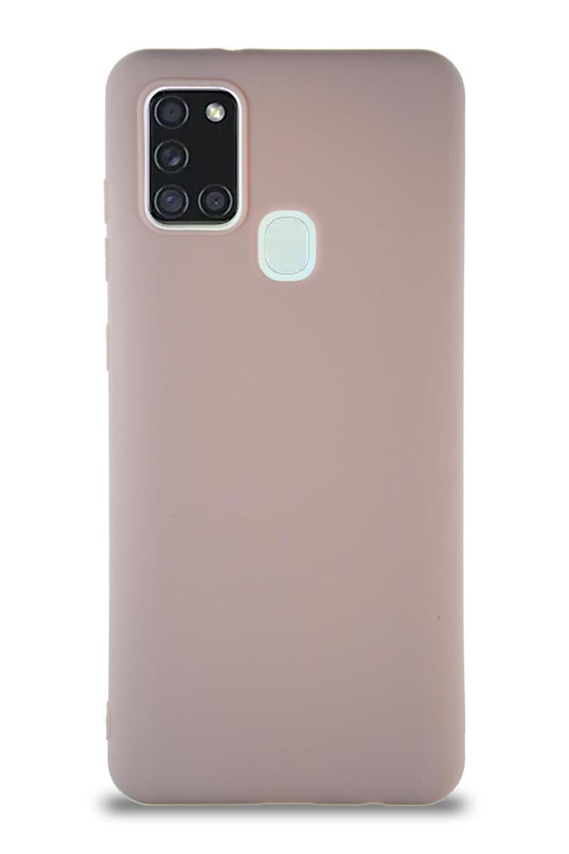 KZY İletişim Samsung Galaxy A21S Kılıf Soft Premier Renkli Silikon Kapak - Pudra