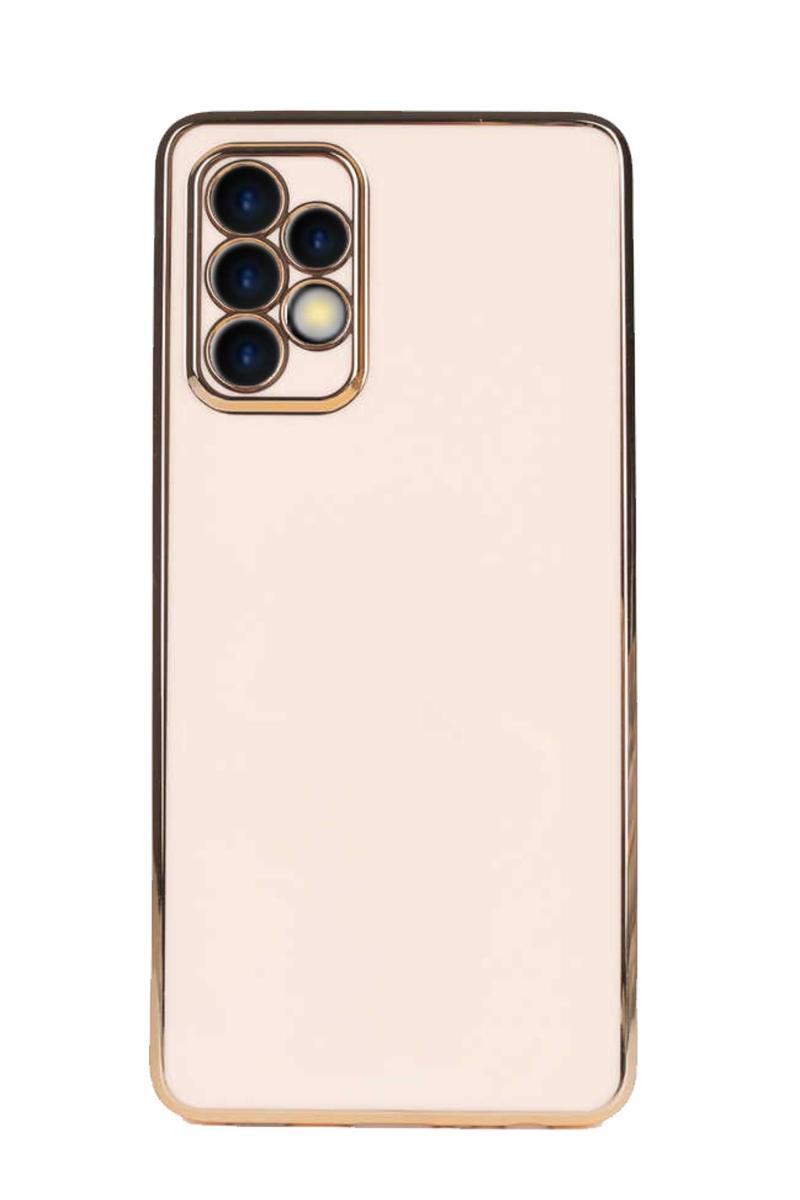 KZY İletişim Samsung Galaxy A23 Kapak Kamera Korumalı Lazer Kesim Lüx Silikon Kılıf - Rose Gold
