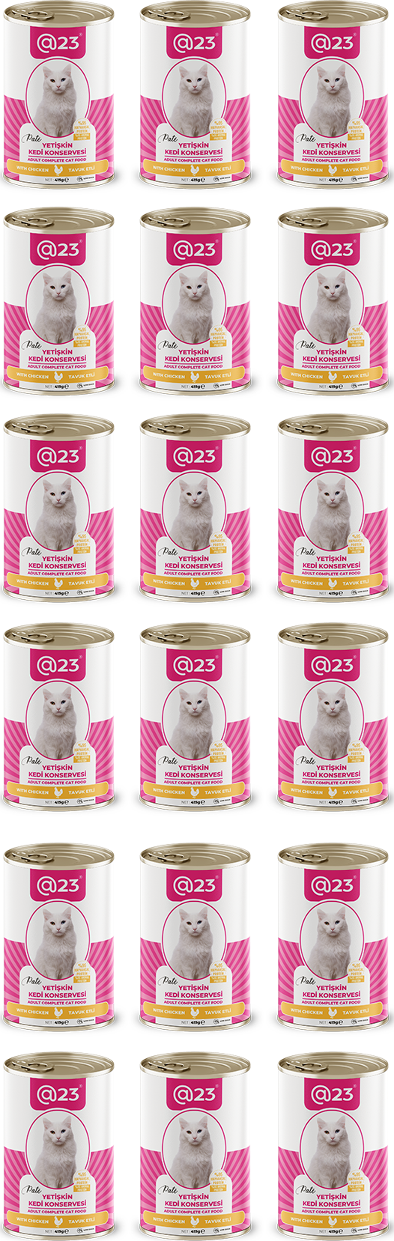 Yetişkin Kedi Konservesi Tavuk Aromalı 415 g x 24 adet