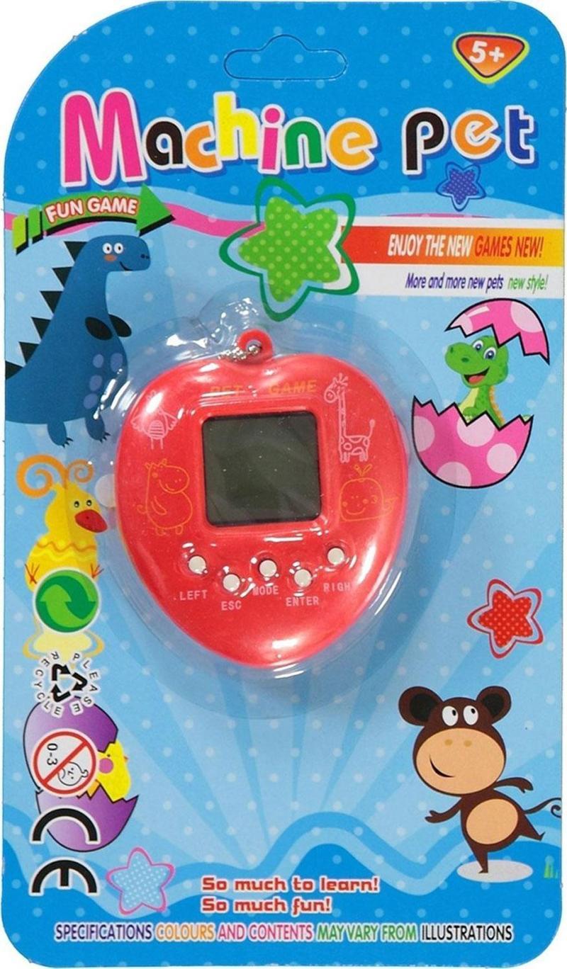 Kırmızı Renk Sanal Bebek Oyunu 7 Cm 168 Oyunlu Tamagotchi